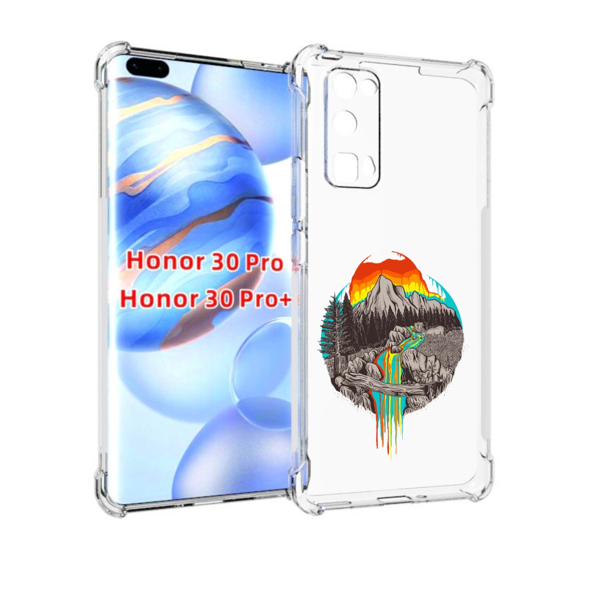 

Чехол бампер MyPads Радужный водопад для Honor 30 Pro Honor, Прозрачный, Tocco