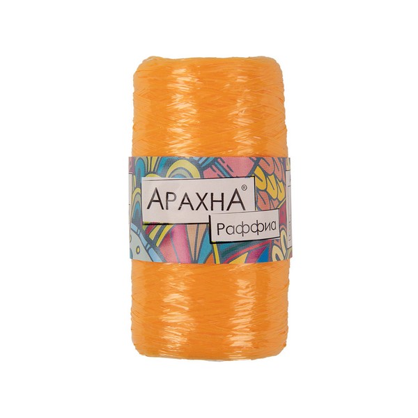 фото Вязание пряжа arachna raffia 100% полипропилен 5 шт. х 50 г 200 м цв. №37 св.оранжевый raf