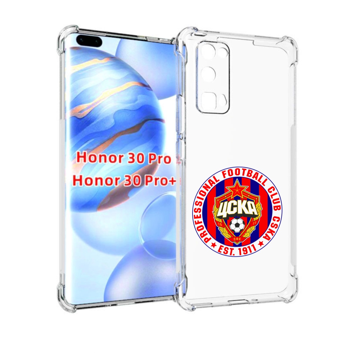 

Чехол бампер MyPads ФК ЦСК логотип для Honor 30 Pro, Прозрачный, Tocco
