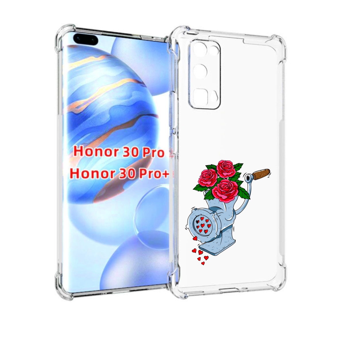 

Чехол бампер MyPads Цветочные сердца для Honor 30 Pro Honor, Прозрачный, Tocco