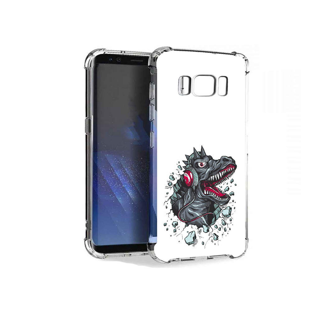 

Чехол MyPads Tocco для Samsung Galaxy S8+ Нарисованный динозавр в наушниках, Tocco