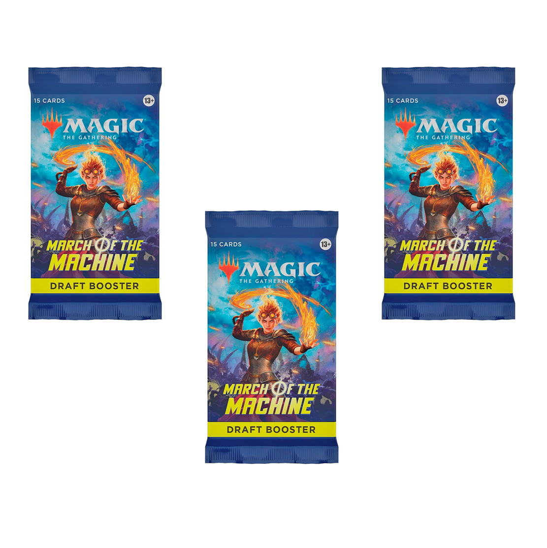 

Дополнение для игры Magic The Gathering: 3 драфт-бустера MTG March of the Machine англ., 3 драфт-бустера MTG