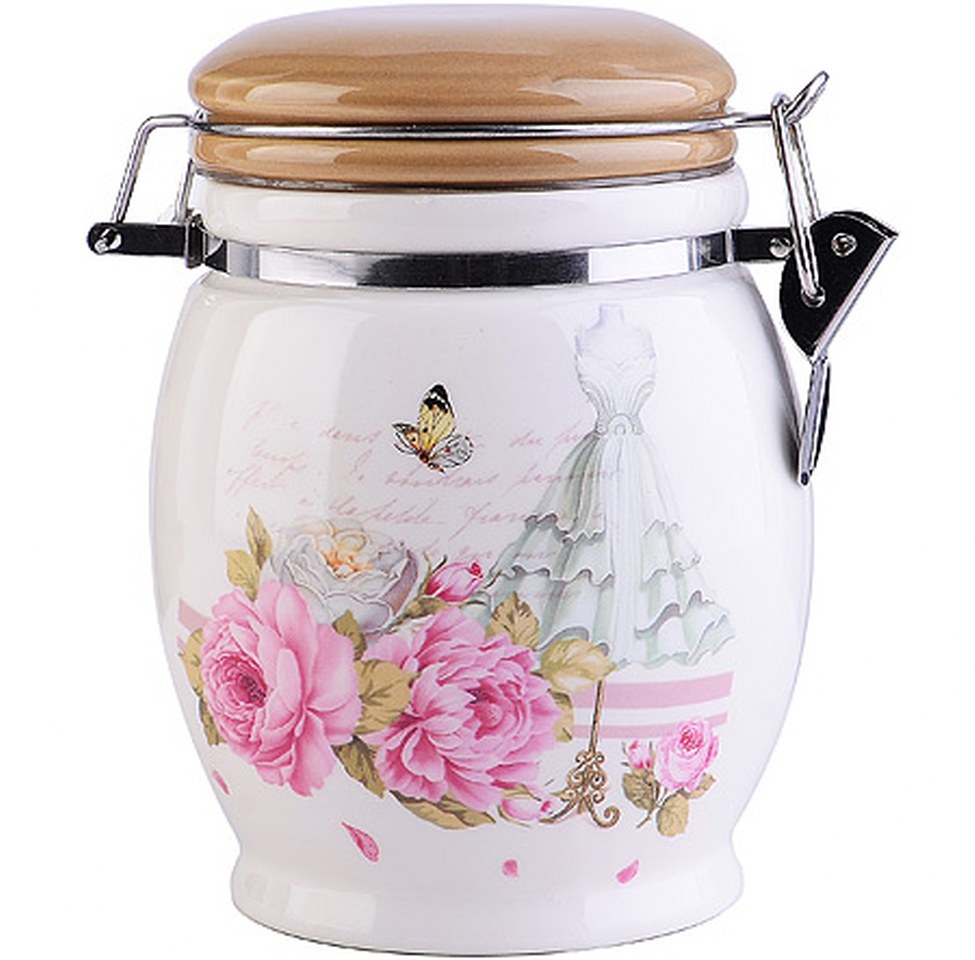 

Банка Loraine для сыпучих продуктов, Розовый, L-26328