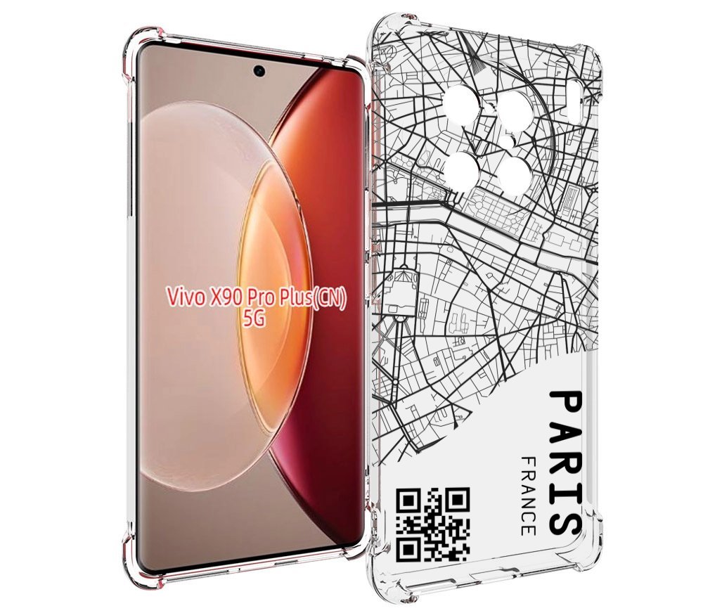 

Чехол MyPads схема-париж для Vivo X90 Pro Plus, Прозрачный, Tocco