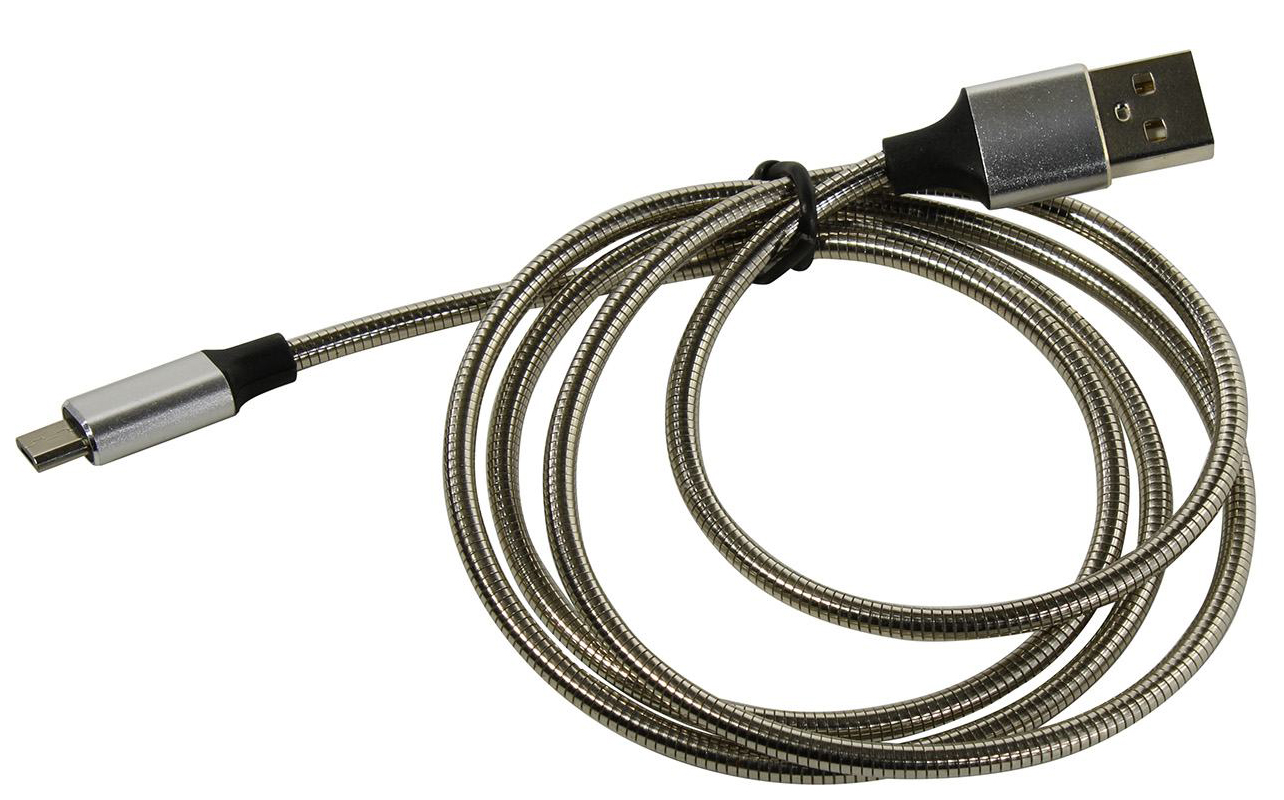 Кабель межкомпонентный MEDIAGADGET MGC013MSL Кабель Micro USB Mediagadget 2A (1м серебро м