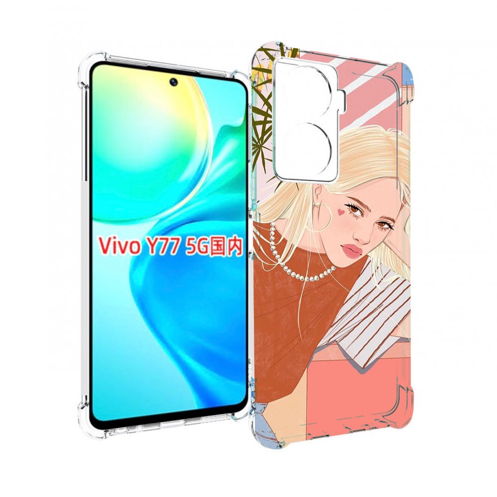 

Чехол MyPads летняя-девочка женский для Vivo Y77 5G, Прозрачный, Tocco