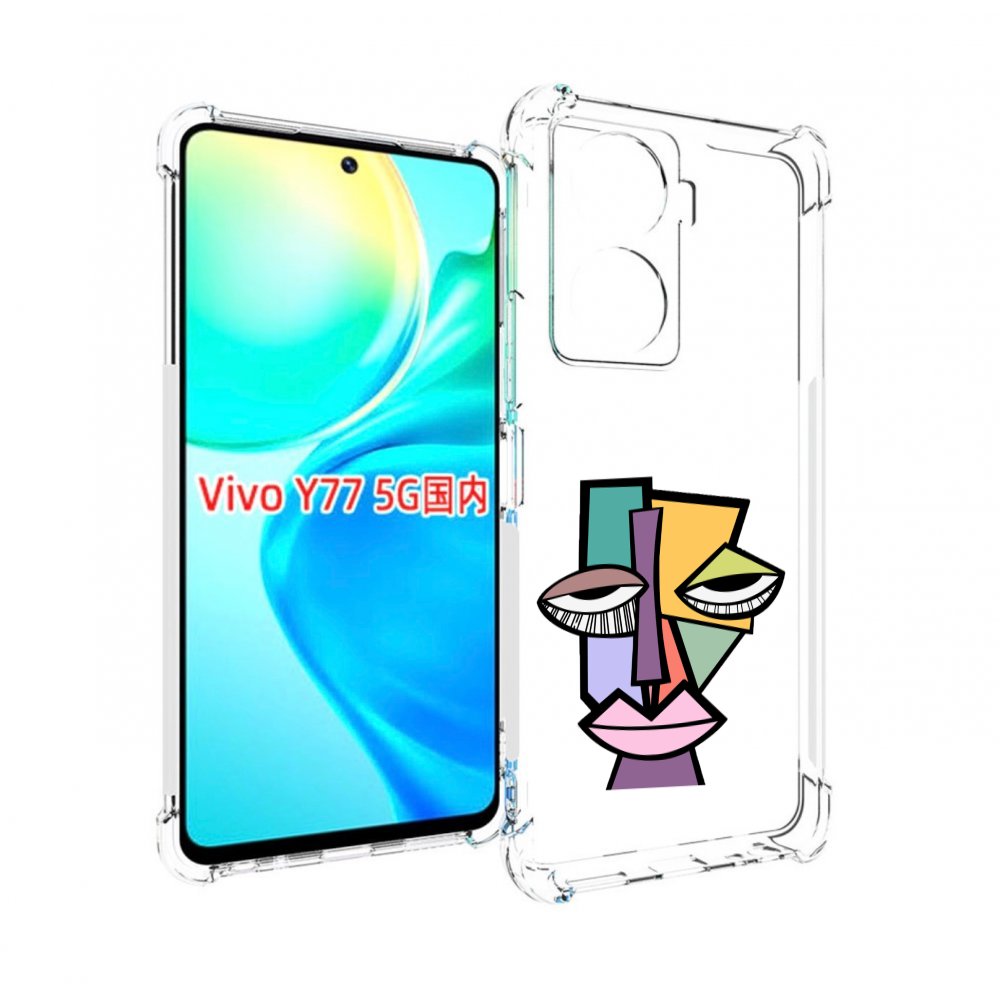 

Чехол MyPads лицо из квадратиков с глазами женский для Vivo Y77 5G, Прозрачный, Tocco