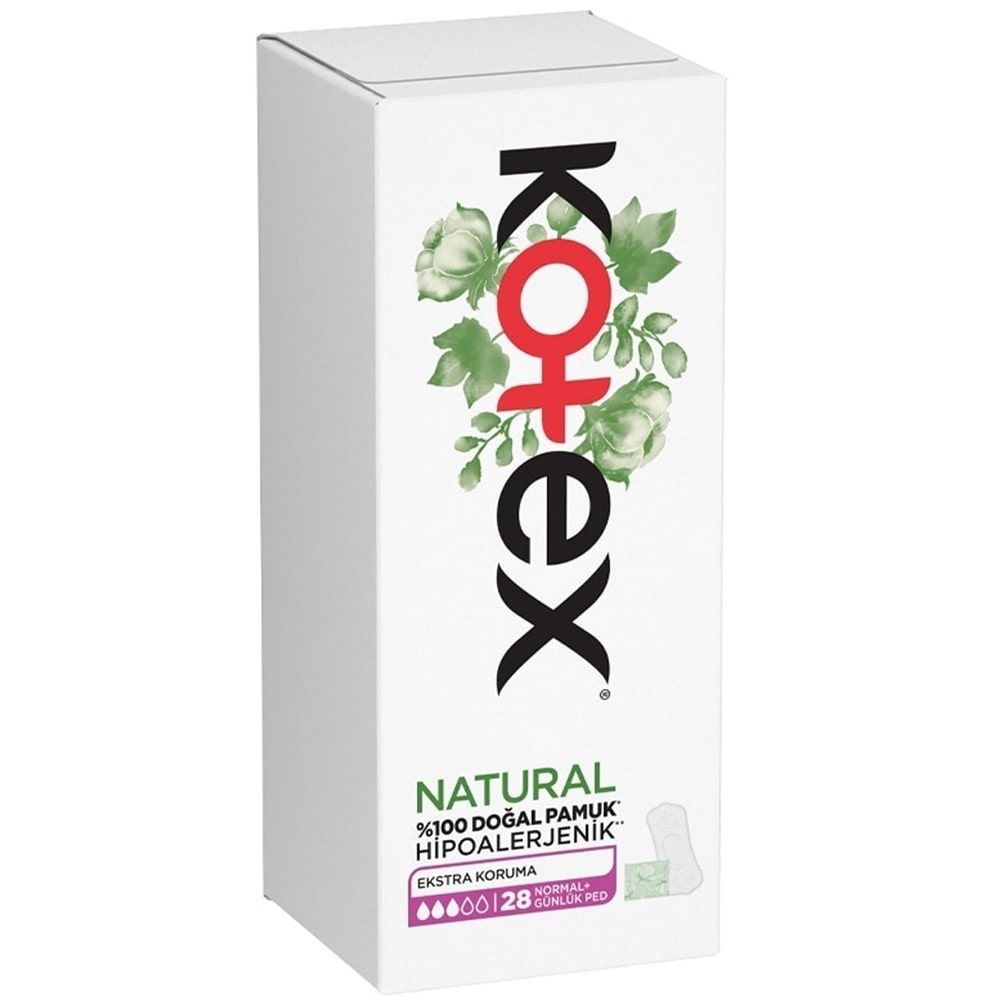 

Ежедневные прокладки Kotex Natural Normal Daily Pad 1 упаковка из 28 штук, Белый