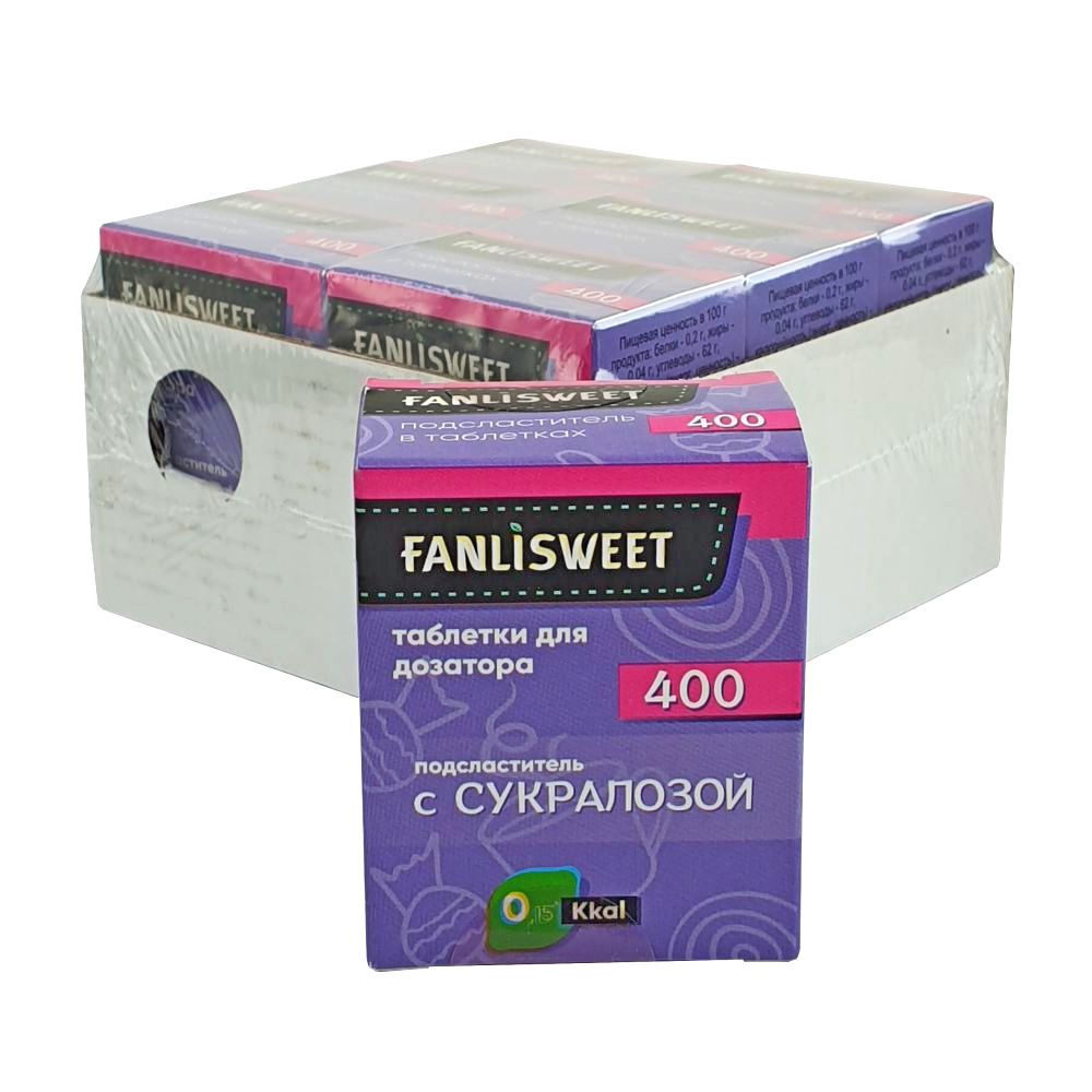 

Сахарозаменитель сукралоза FANLISWEET в коробке 400 таб. Блок 6 уп (2400 табл.)