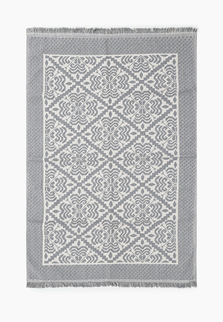 Ковер Alize Giglio, серый, Турция, бахрома, палас на пол 120x180 см, хлопок