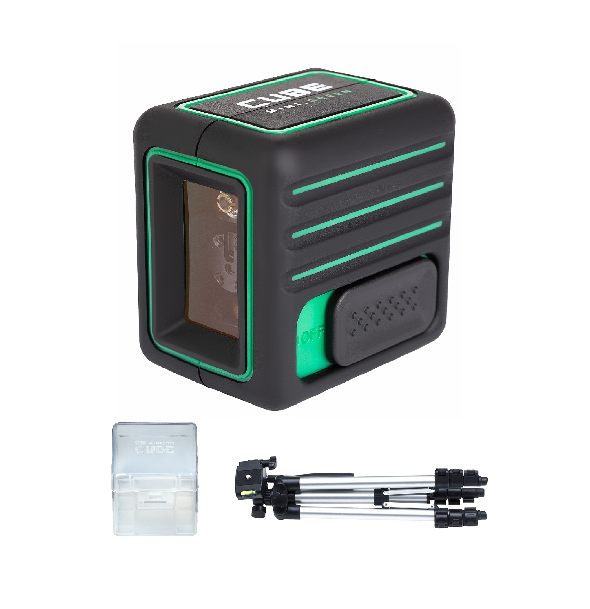 лазерный уровень ada cube 3d professional edition 1 5а штатив нейлоновая сумка 65х65х65мм до 20м Лазерный уровень ADA CUBE MINI GREEN Professional Edition