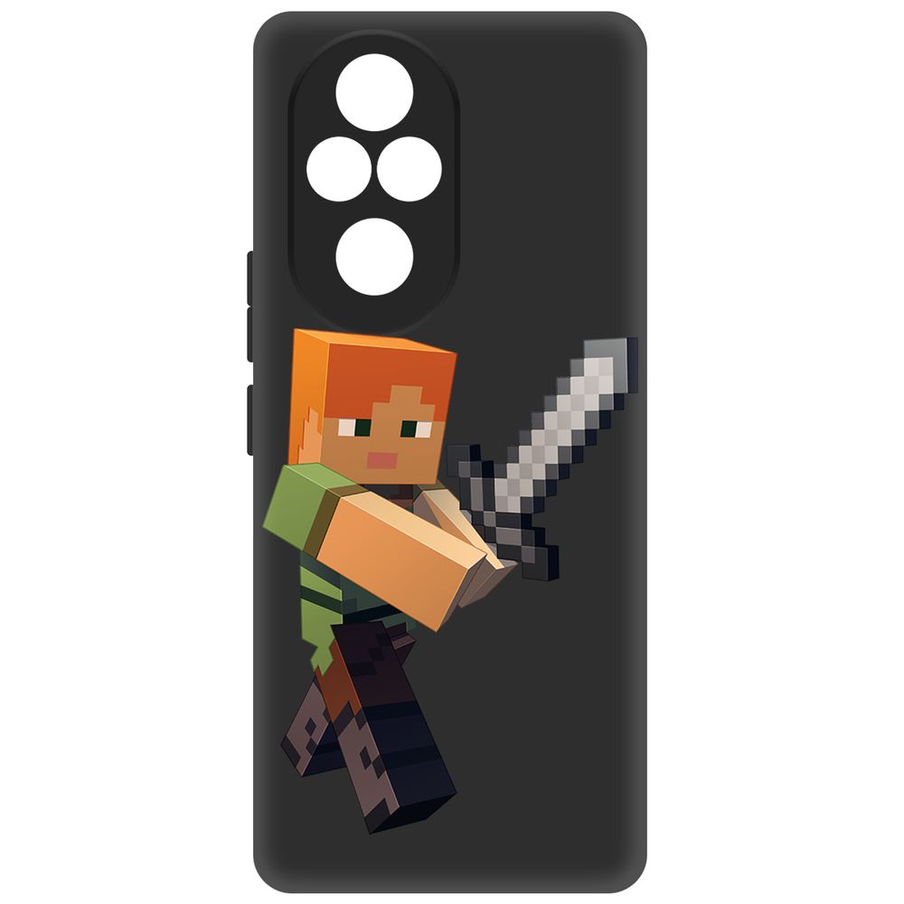 

Чехол-накладка Krutoff Soft Case Minecraft-Алекс для Honor 200 Pro черный
