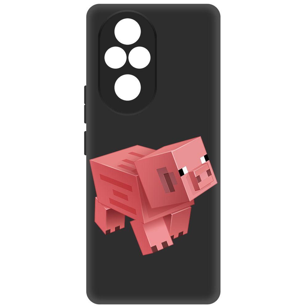 

Чехол-накладка Krutoff Soft Case Minecraft-Свинка для Honor 200 Pro черный