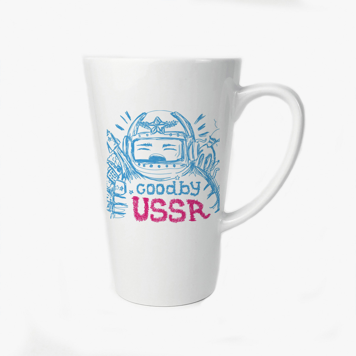 

Большая конусная кружка CoolPodarok Иллюстрация Гудбай USSR