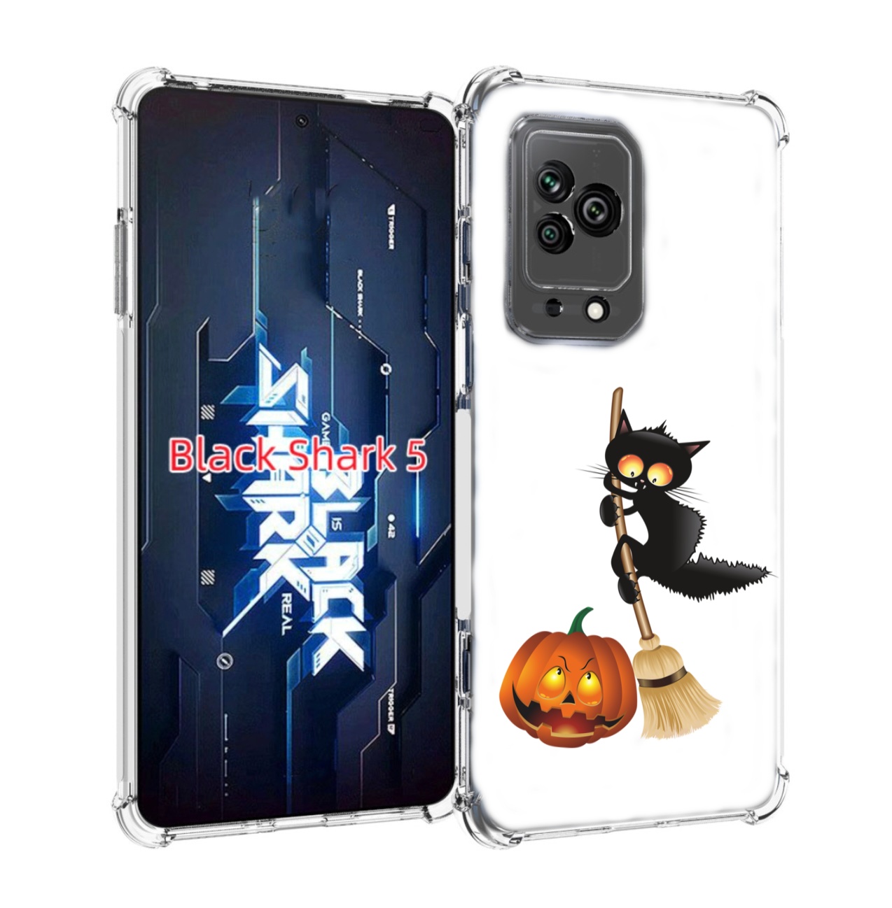 

Чехол MyPads хэлуинский котик для Xiaomi Black Shark 5, Прозрачный, Tocco