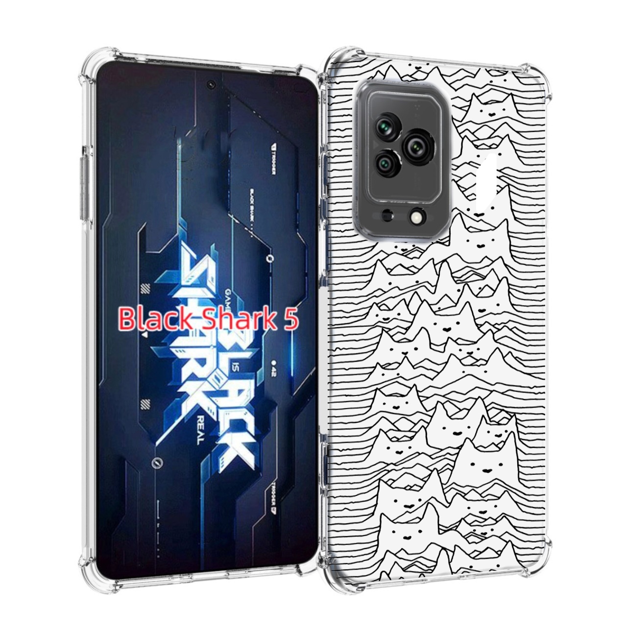 

Чехол MyPads черно белые коты 3D для Xiaomi Black Shark 5, Прозрачный, Tocco