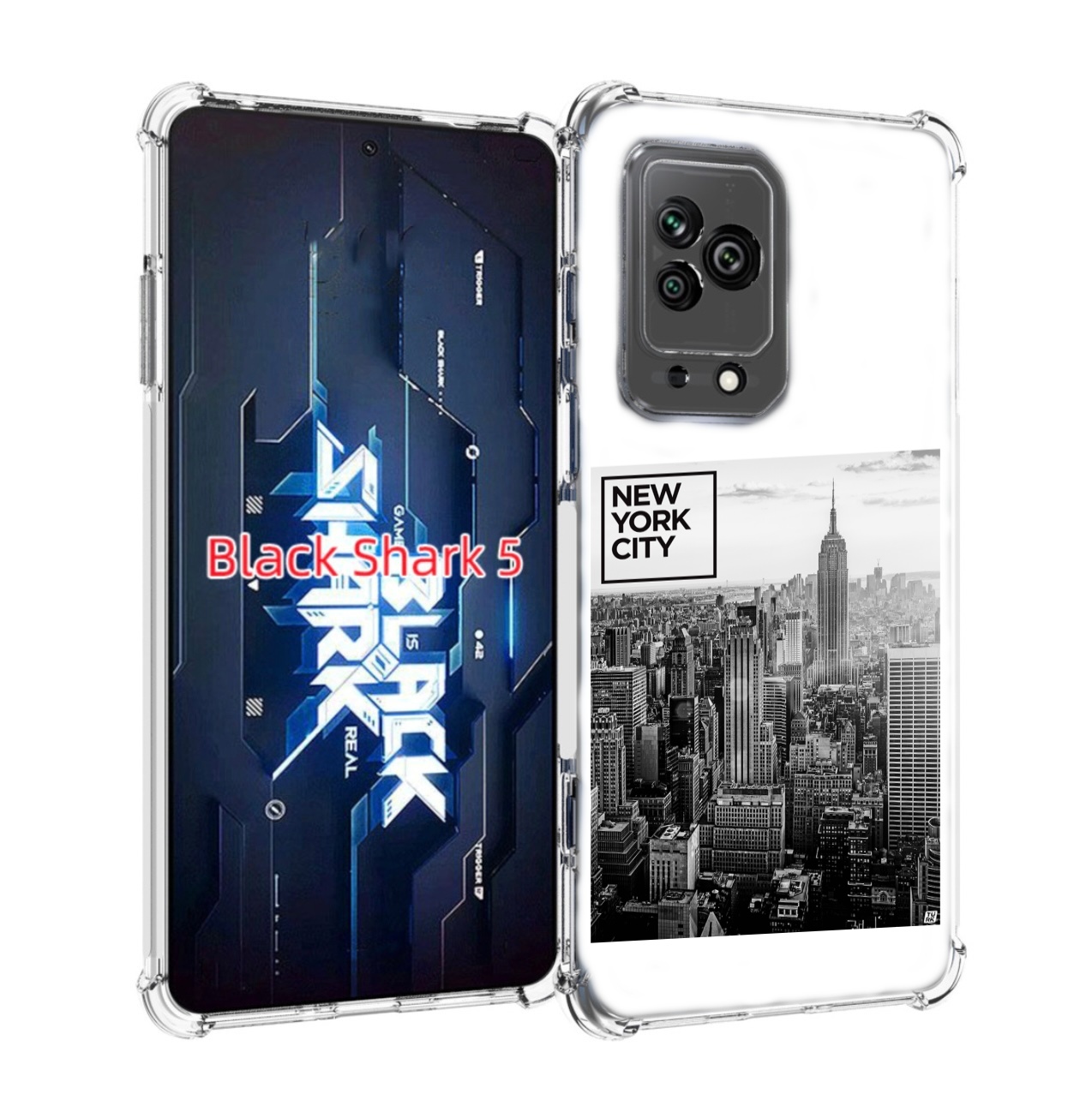

Чехол MyPads черно белый Нью-Йорк для Xiaomi Black Shark 5, Прозрачный, Tocco
