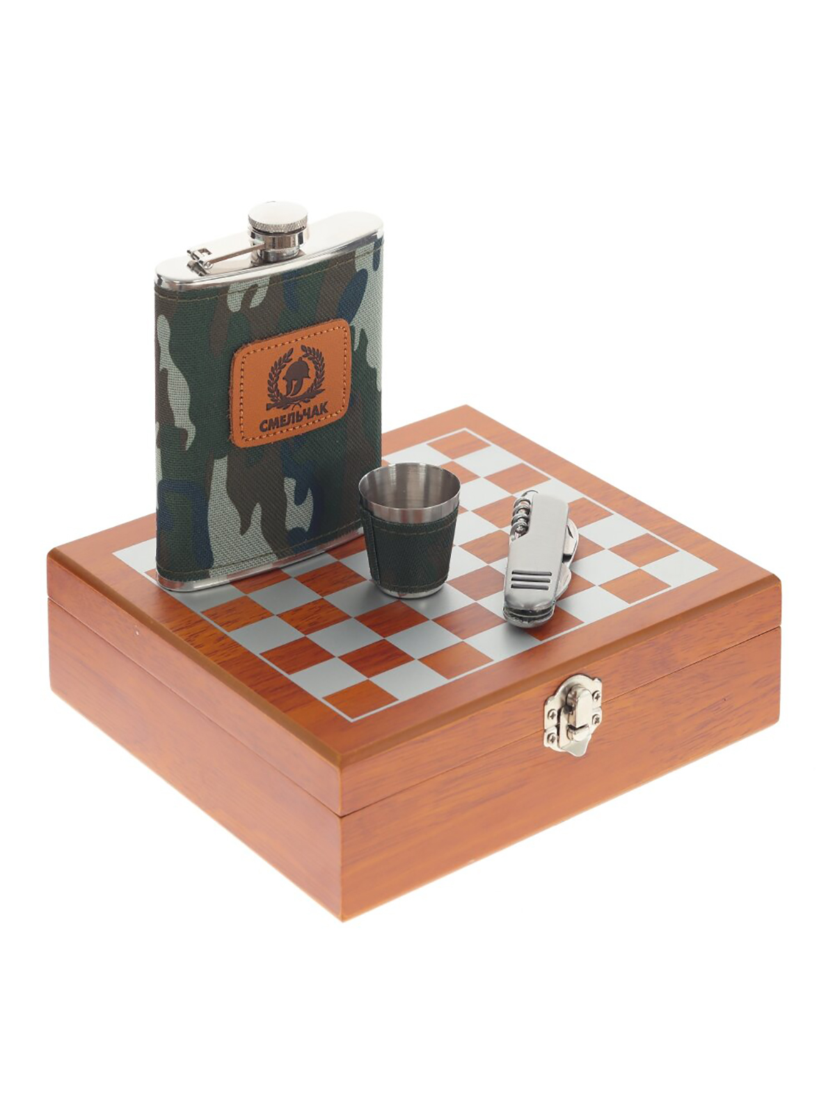 Подарочный набор с фляжкой Remecoclub Шахматы 250 мл 784251]REM подарочный набор для вина с шахматами золотому человеку