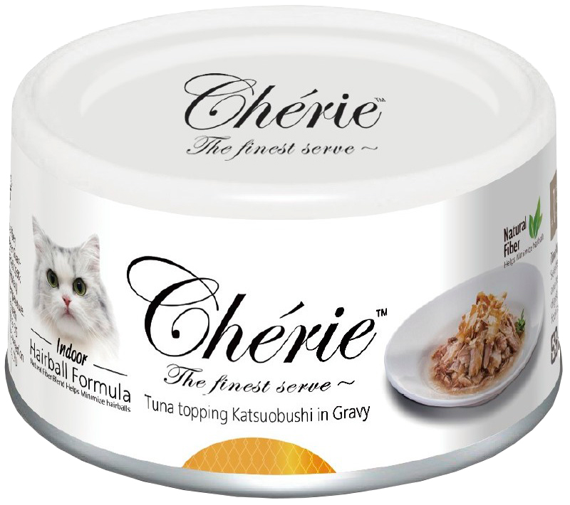 фото Консервы для кошек pettric cherie adult hairball control, с тунцом и бонито, 24шт по 80г
