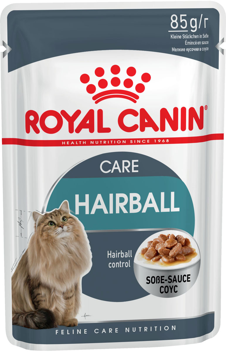 фото Влажный корм для кошек royal canin hairball care, для вывода шерсти, соус, 12шт по 85г