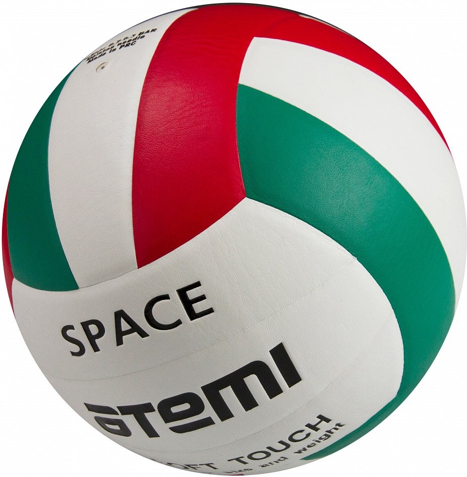 фото Волейбольный мяч atemi space №5 белый/зеленый/красный