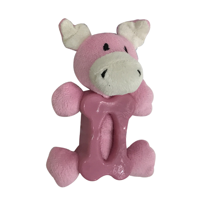 

Игрушка для собак CHOMPER Mini Plush Коровка с резиновым туловищем и пищалкой 12 см