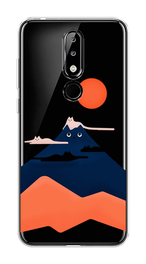 

Чехол на Nokia 5.1 Plus (X5) "Кот-гора", Черный;оранжевый, 121950-4