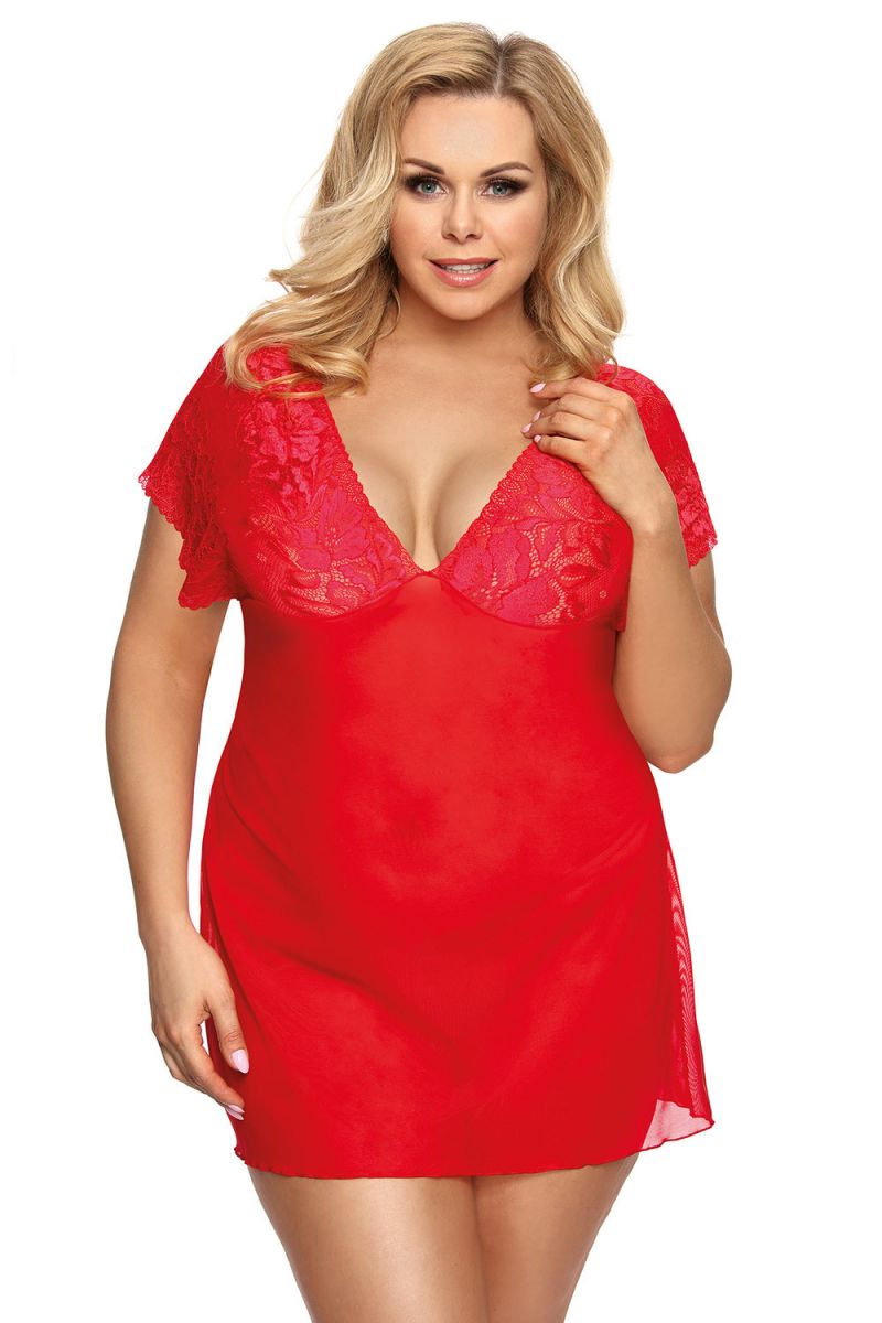 

Эффектная коротенькая сорочка Anais Sydney с кружевом 3XL/4XL красный, Sydney