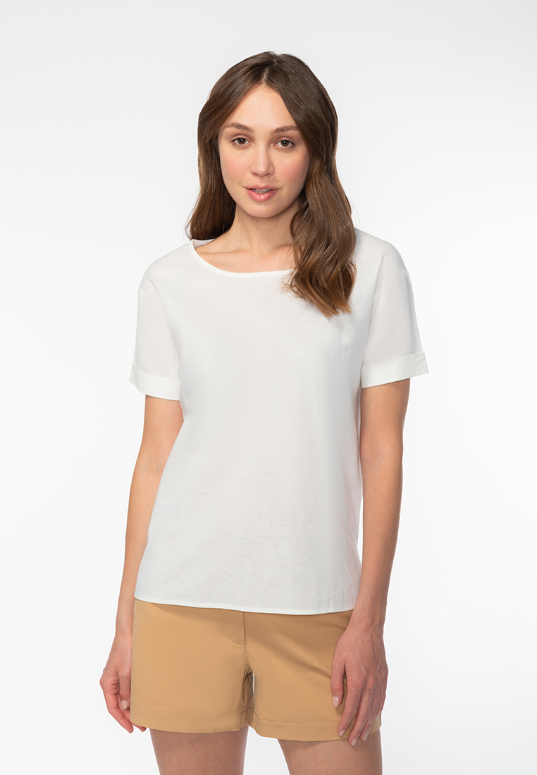 

Блуза женская Modis M201W01000 белая 44 RU, M201W01000