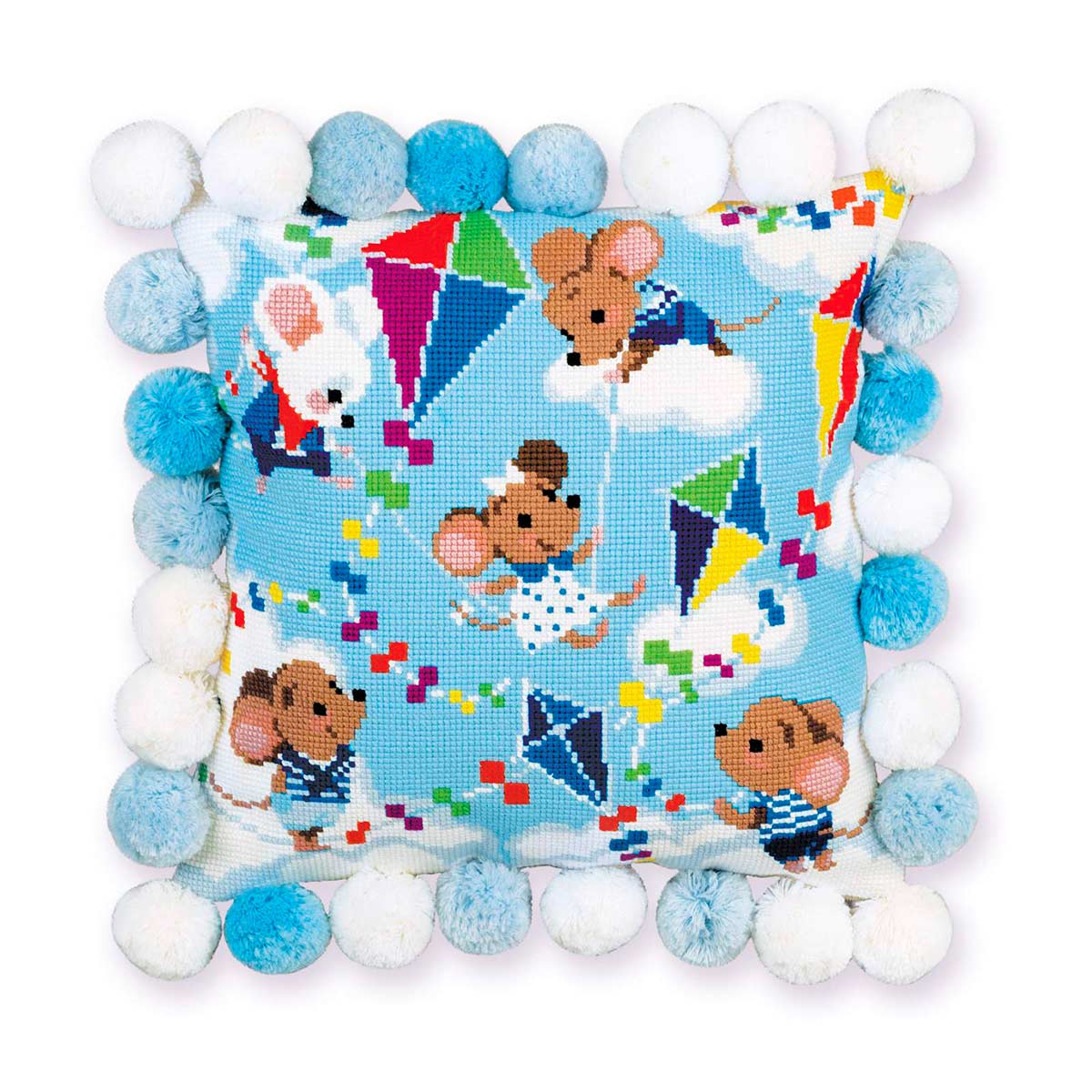 фото Набор для вышивания крестом риолис "подушка. выше облаков", 30x30 см, арт. 1836