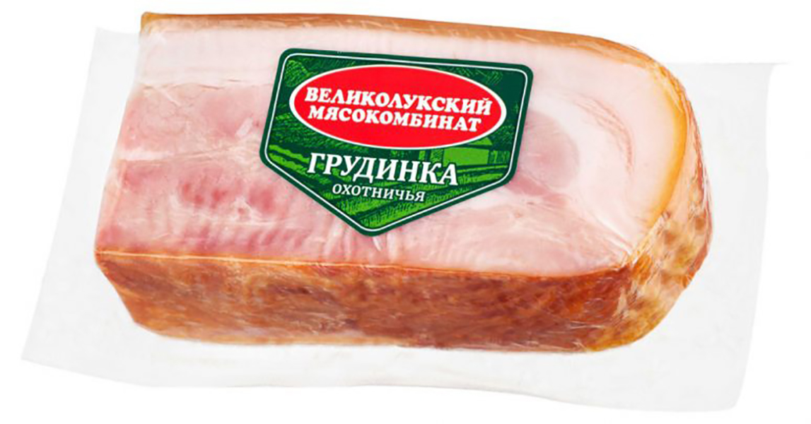 

Грудинка Великолукский мясокомбинат свиная сырокопченая 300 г