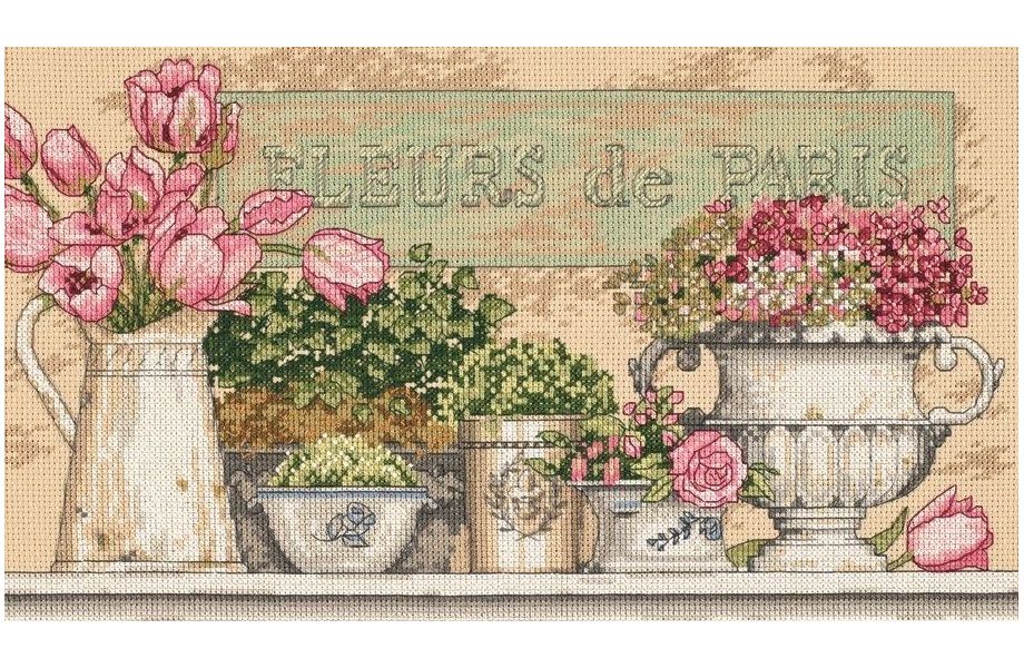 фото Набор для вышивания крестом dimensions "цветы из парижа", 36x20 см, арт. 35204