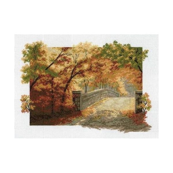 фото Набор для вышивания крестом "осенний мост", 36x25 см, арт. 679 hobby&pro