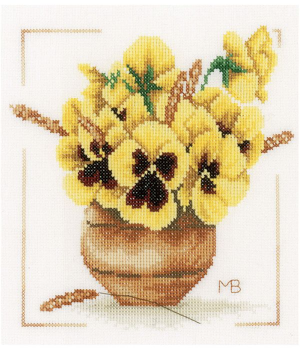 

Набор для вышивания крестом Lanarte "Желтые фиалки", 20x20 см, арт. PN-0164071