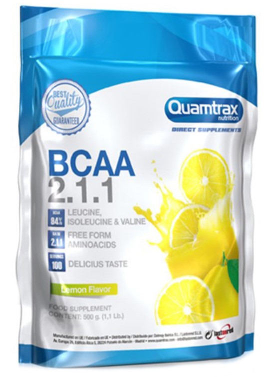 фото Quamtrax nutrition аминокислоты quamtrax bcaa 2:1:1 powder, 500 г, вкус: лимон