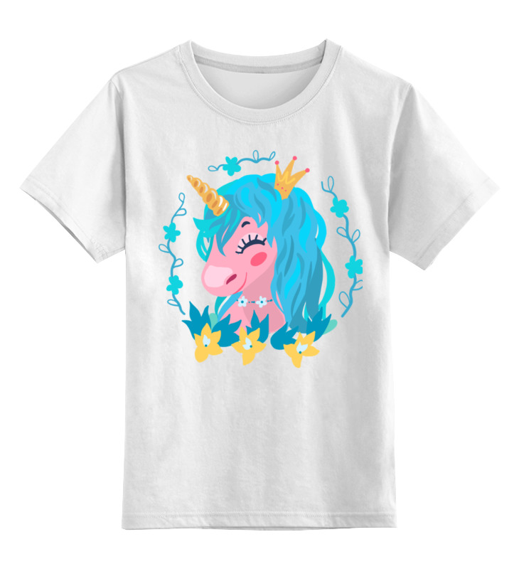 

Детская футболка Printio Милый мультяшный очаровательный единорог принцесса цв.белый р.140, 0000002725032