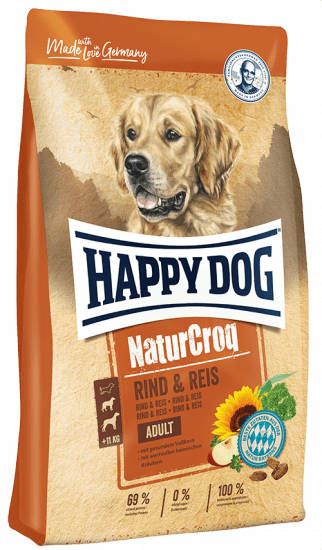 фото Сухой корм для собак happy dog naturcroq adult, говядина, рис, 1кг