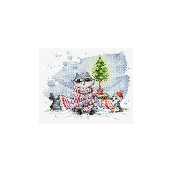 фото Набор для вышивания крестом жар-птица "в канун рождества", 22x18 см, арт. м-398