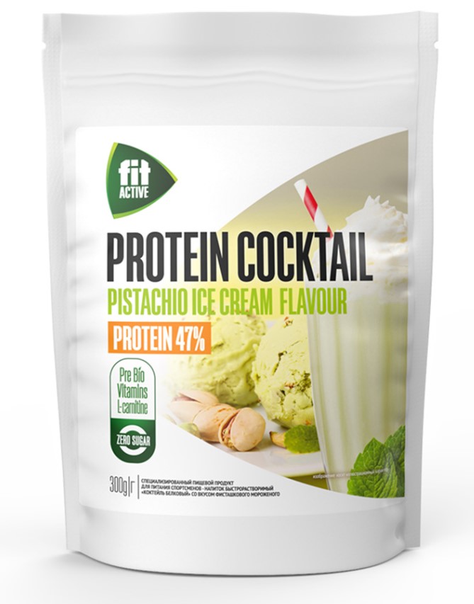 Протеин FitActive 47% Protein Cocktail, 300 г, pistachio ice-cream