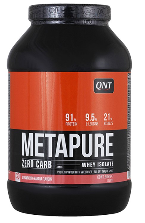 Протеин QNT Metapure Zero Carb, 908 г, strawberry-banana