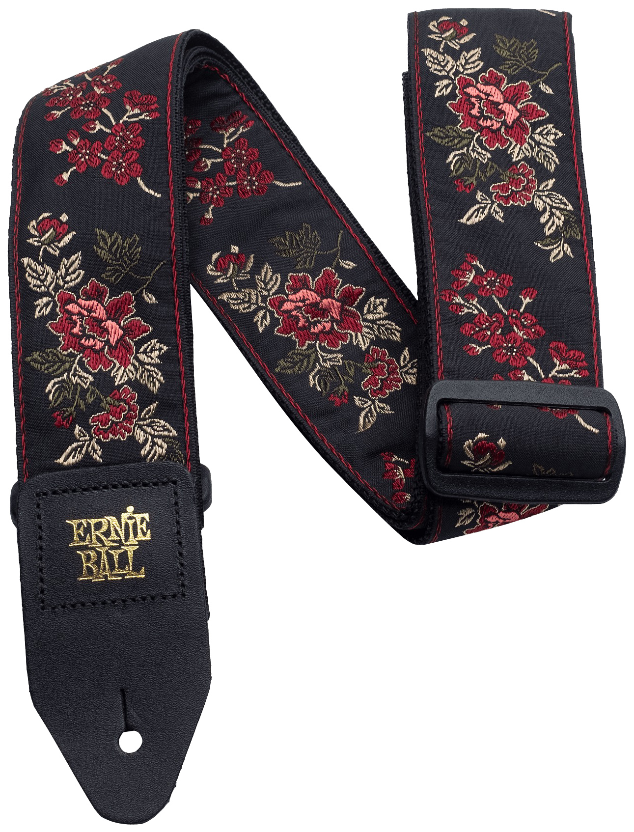 фото Ремень для гитары ernie ball 4142 red rose jacquard, ernie ball (эрни бол)