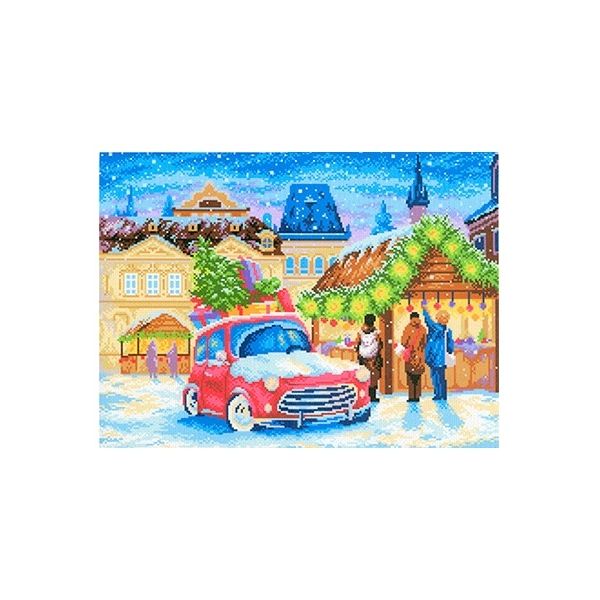 

Канва с рисунком для вышивания крестом М.П.Студия "Рождественская ярмарка", 40x50 см, арт.