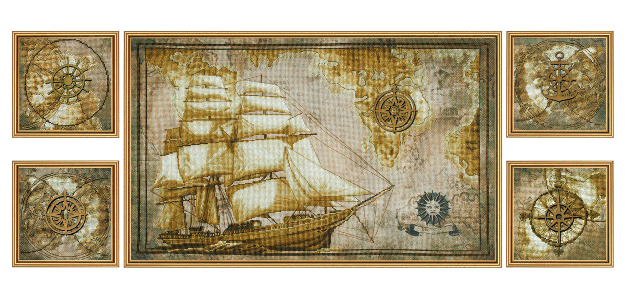 фото Набор для вышивания крестом "морское путешествие", 4 части, арт. св6584 нова слобода