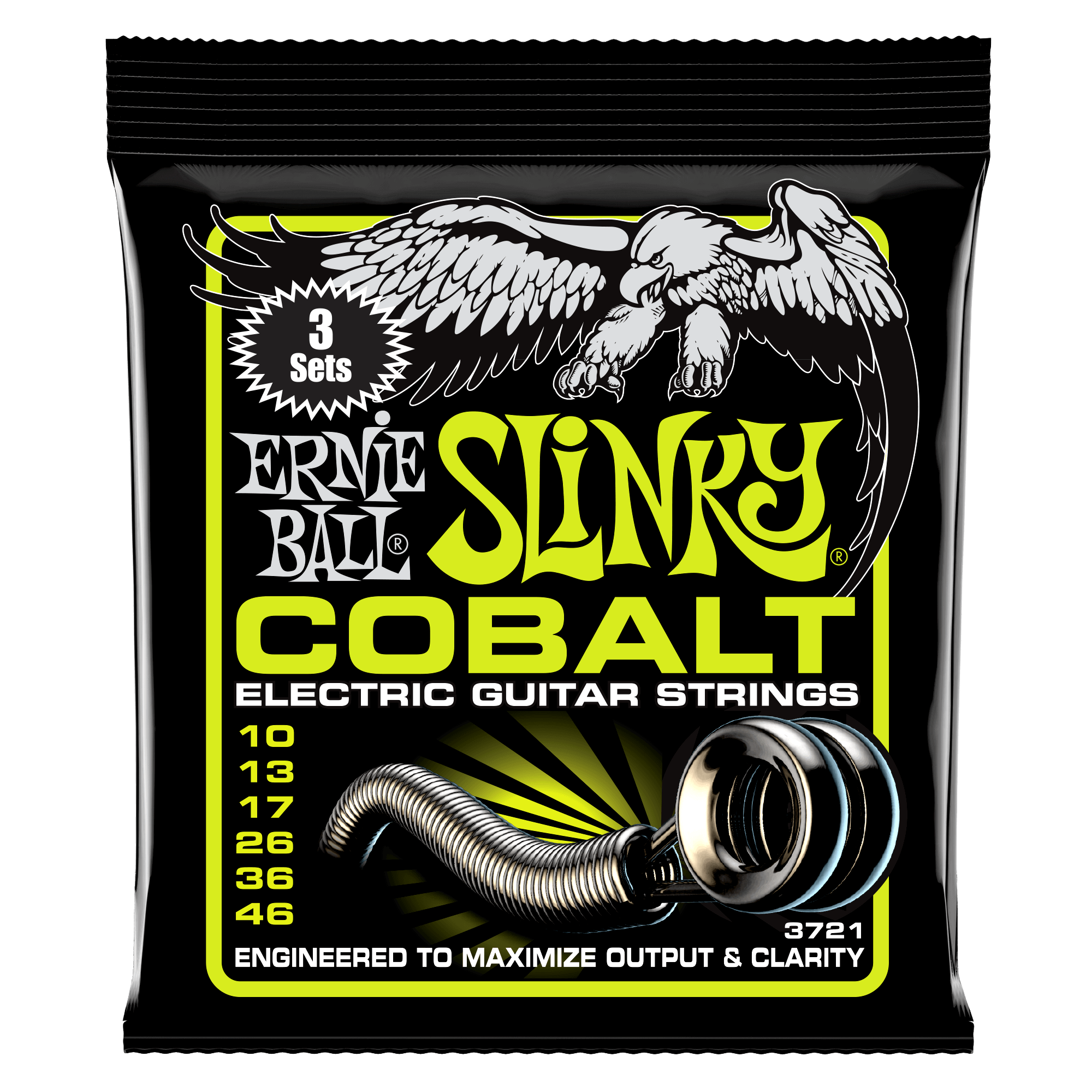 фото Струны для электрогитары ernie ball 3721 cobalt slinky regular 10-46, 3 комплекта