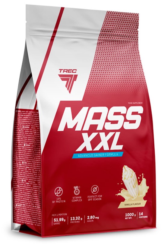 фото Гейнер trec nutrition mass xxl, 1000 г, vanilla