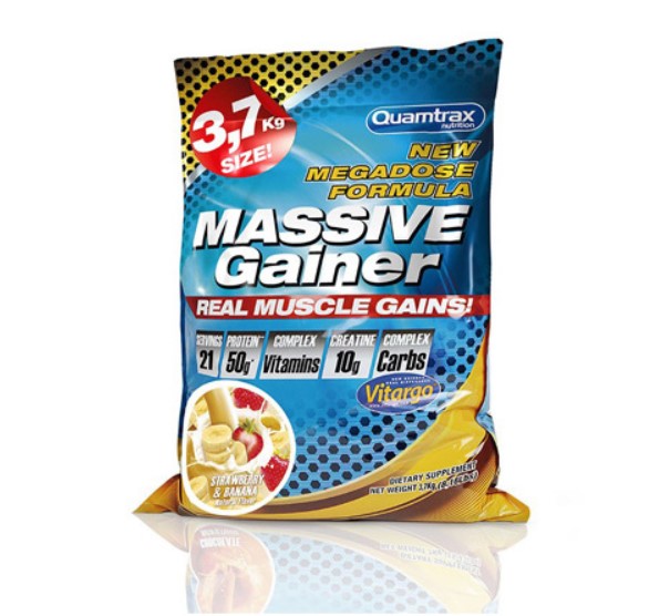

Гейнер Quamtrax Nutrition Massive Gainer, 3700 г, strawberry & banana, Massive Gainer