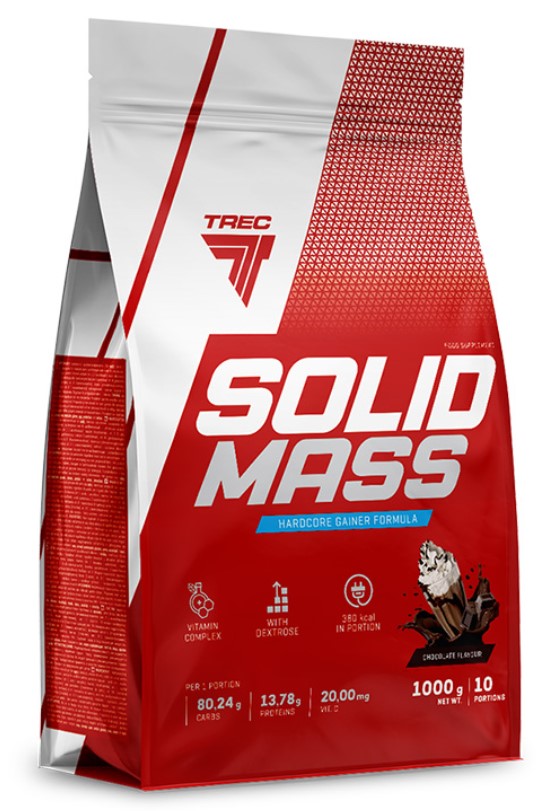 фото Гейнер trec nutrition solid mass, 1000 г, chocolate