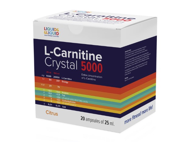 

Liquid & Liquid L-Carnitine Crystal 5000, 20 амп, вкус: цитрус