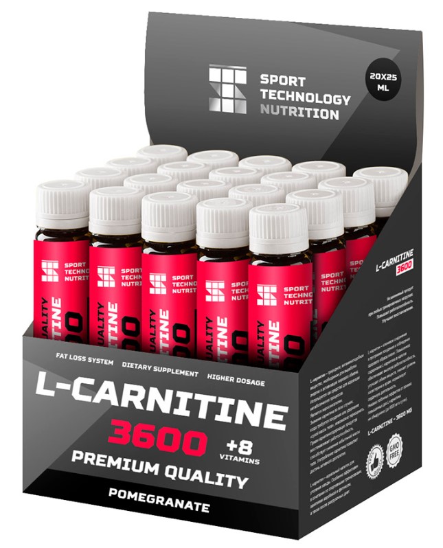 Sport Technology Nutrition L-Carnitine 3600, 20 амп, вкус: гранат
