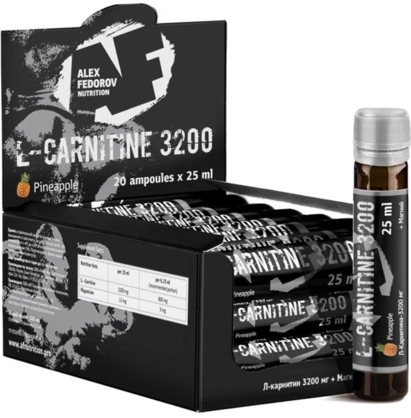 Alex Fedorov Nutrition L-Carnitine 3200, 20 амп, вкус: ананас